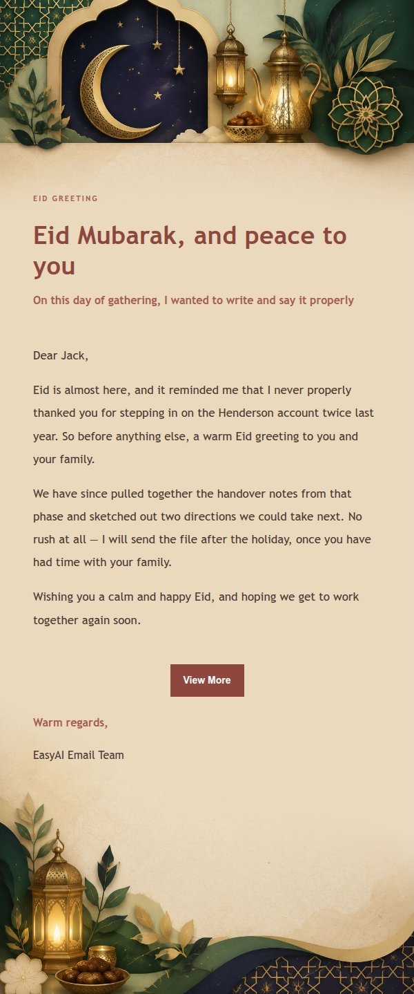Eid Editorial Greeting Email