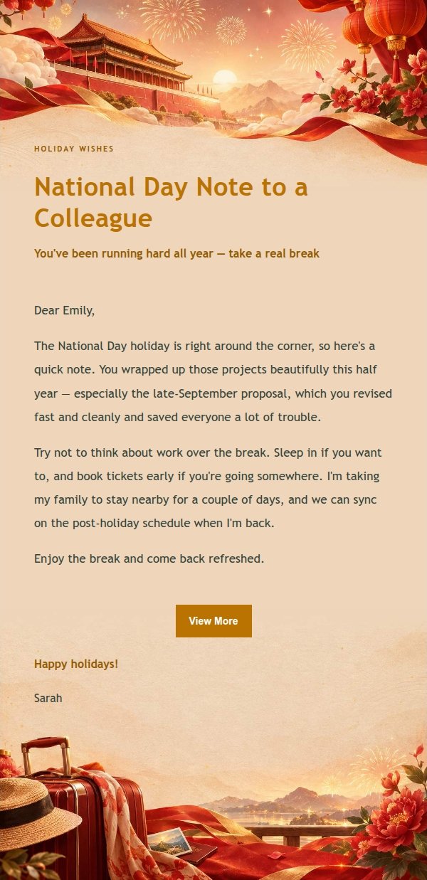 Garden Green National Day Greeting Email 2