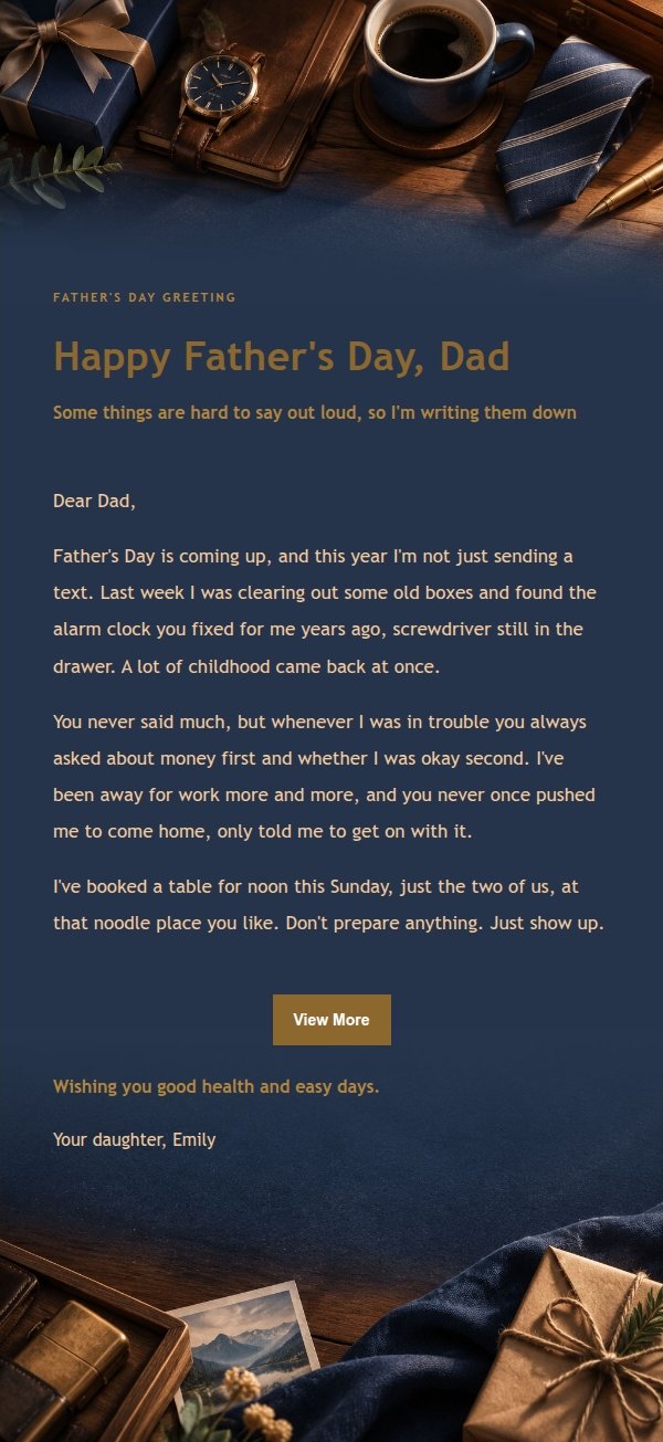 Gilded Father's Day Letter