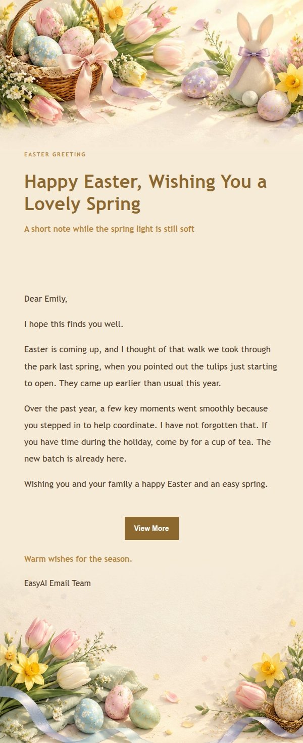 Gilded Easter Celebration Greeting Email