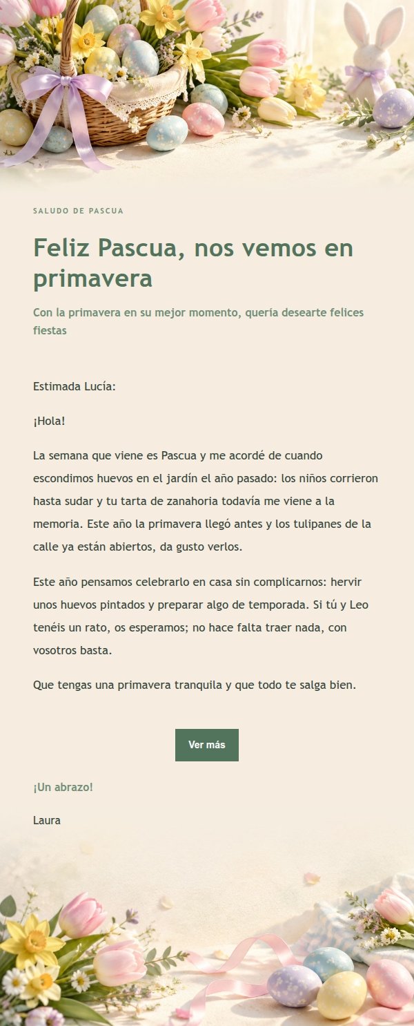 Saludo de Pascua Jardín Primaveral