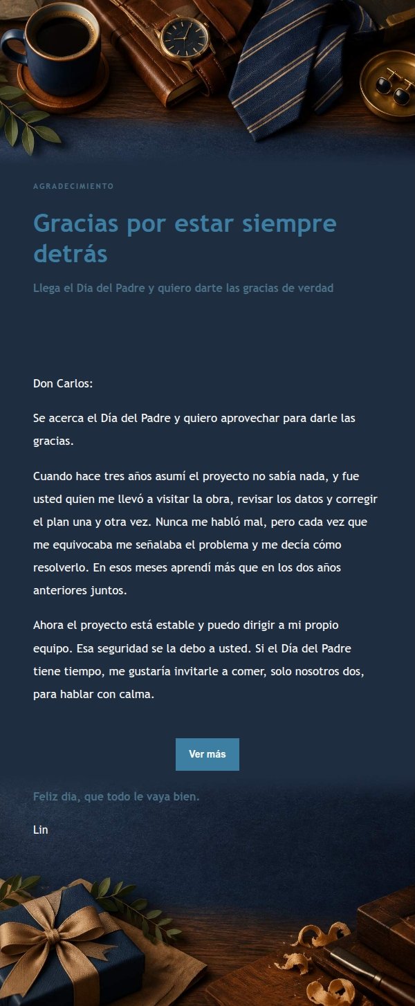 Carta Elegante de Tinta para el Día del Padre 2