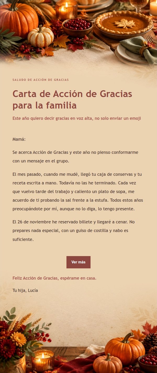 Carta de Acción de Gracias Estilo Editorial