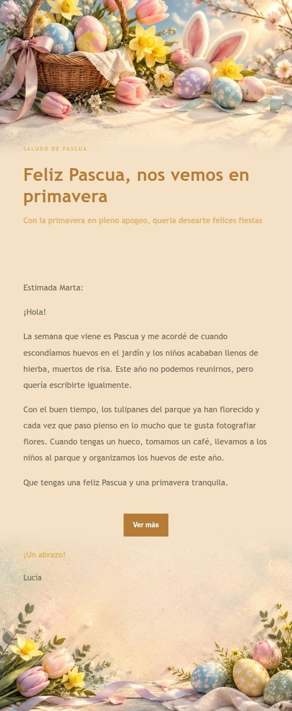 Carta de Pascua Luces Nocturnas