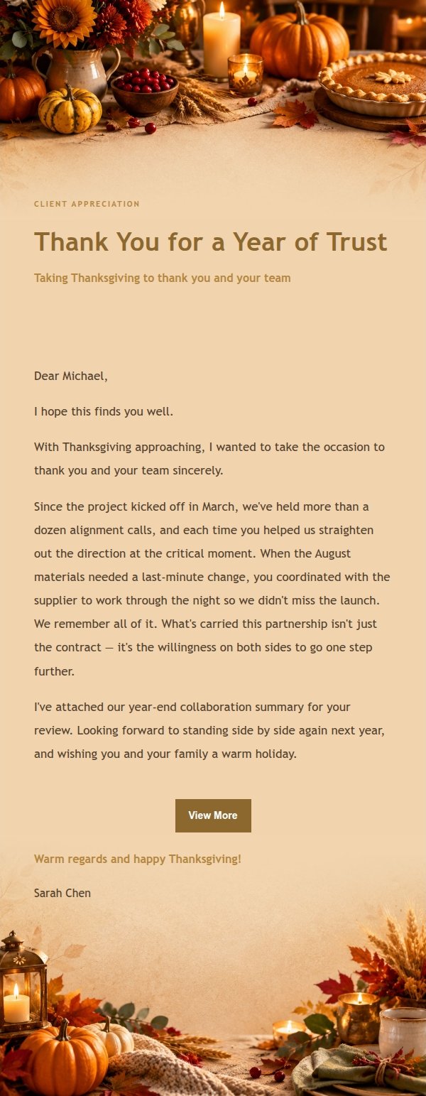 Gilded Harvest Thanksgiving Email 2