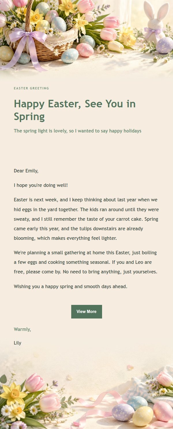 Garden Green Easter Blessing Email
