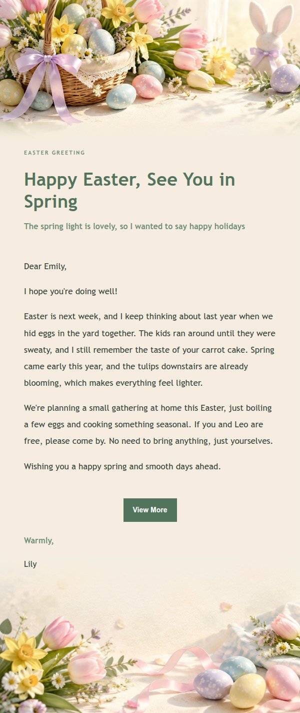 Garden Green Easter Blessing Email