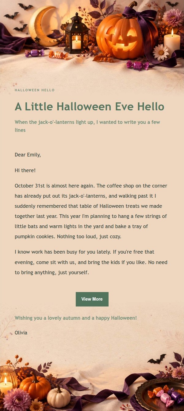 Garden Green Halloween Greeting Email