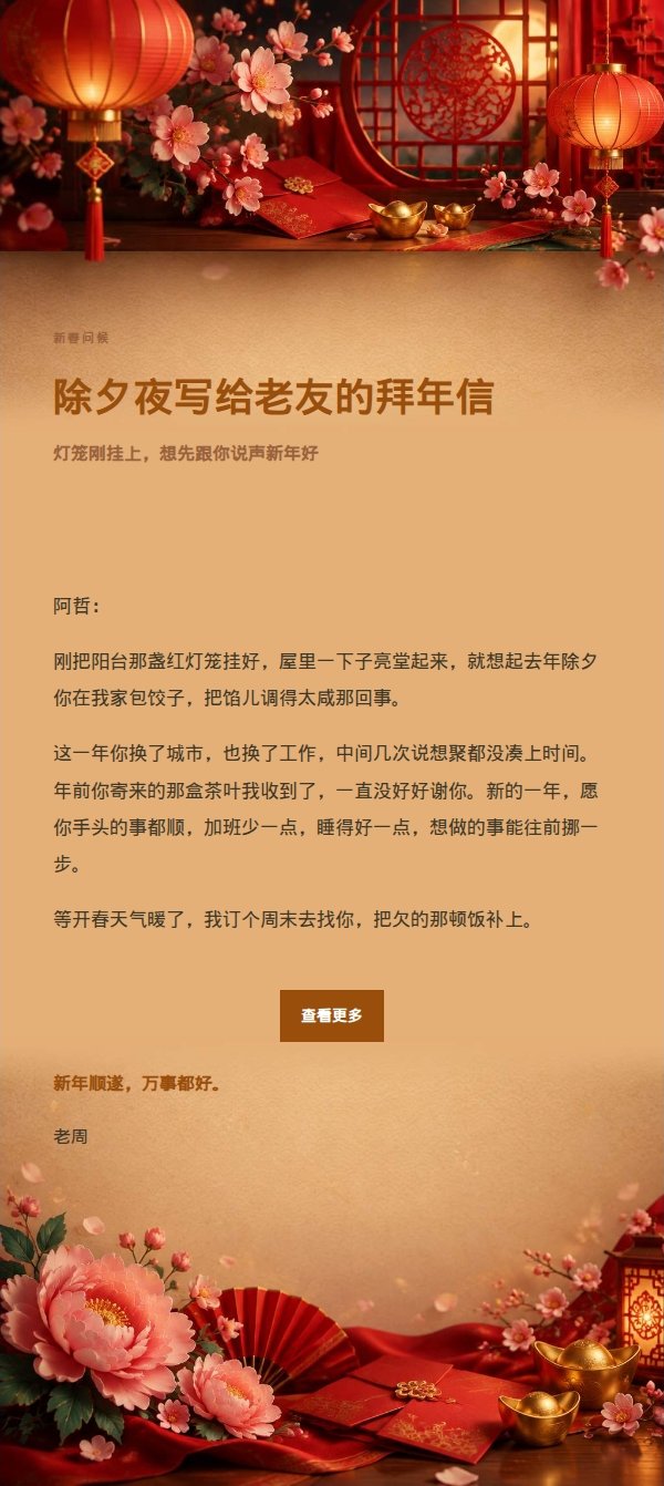 夜色华灯新春祝福邮件