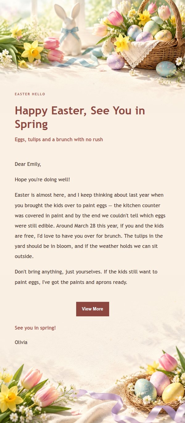 Easter Editorial Greeting Email