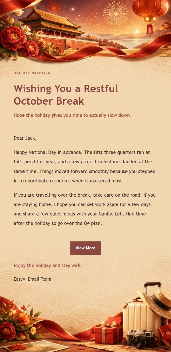 Editorial National Day Greeting Email