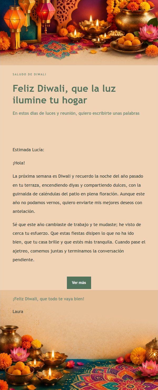Saludo de Diwali Jardín Verde