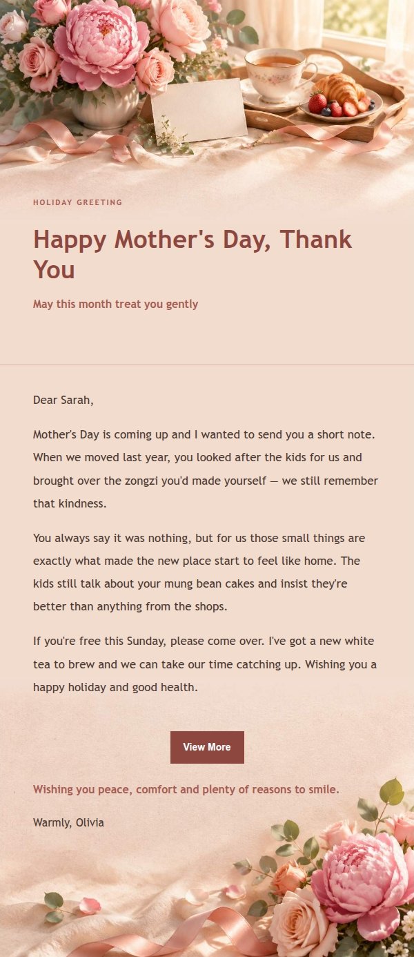 Editorial Mother's Day Letter 2