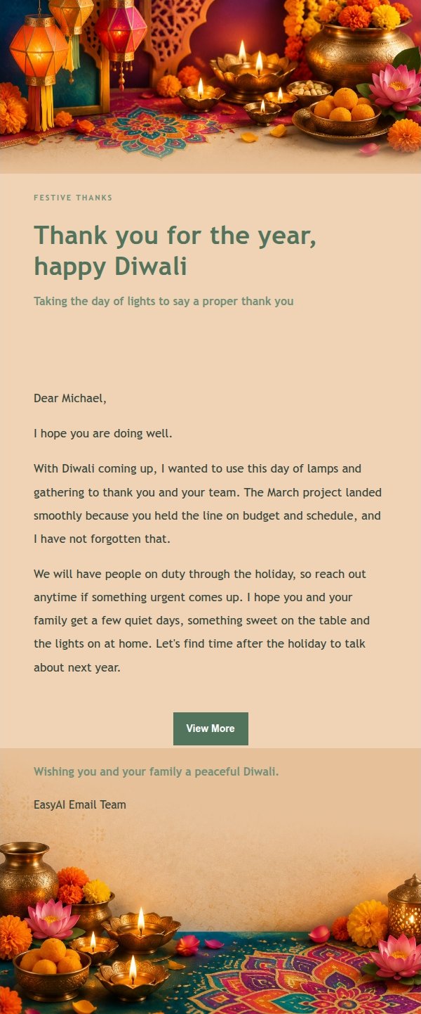 Garden Diwali Blessing Email 2