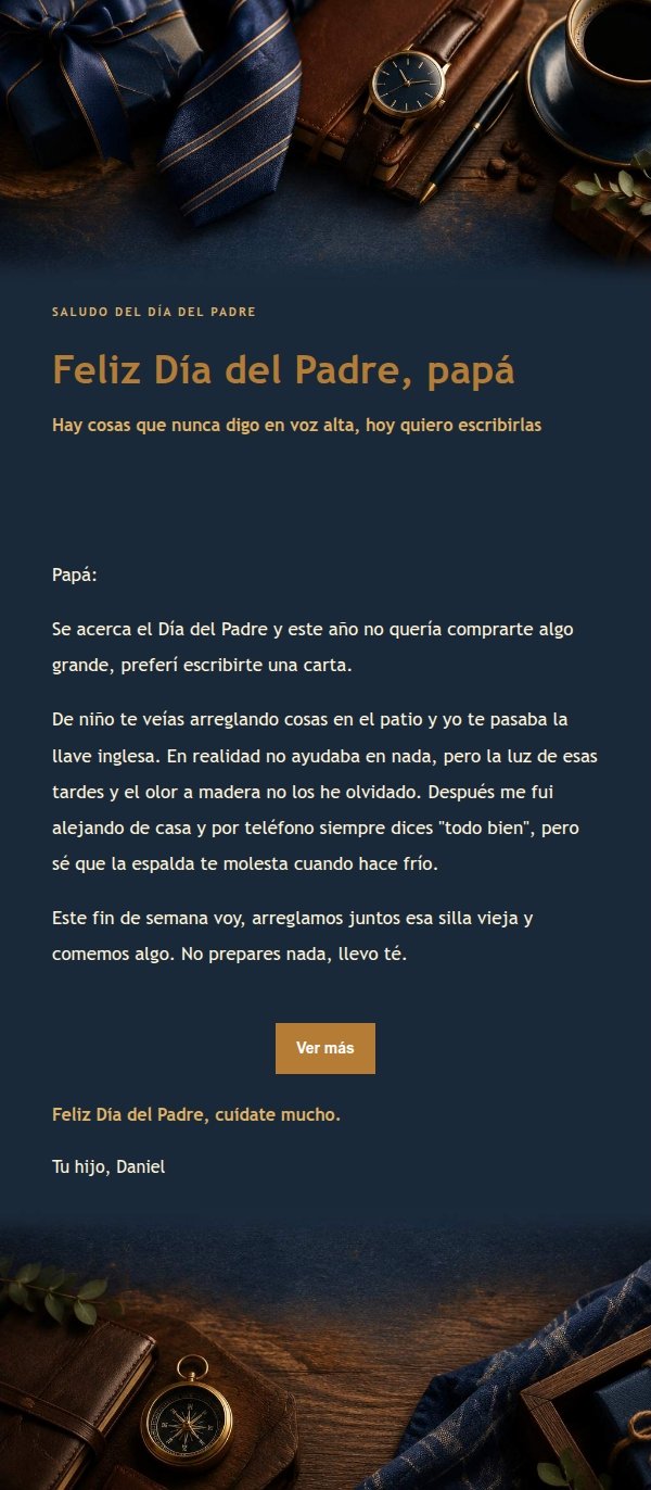 Carta de Feliz Día del Padre con Luz Nocturna