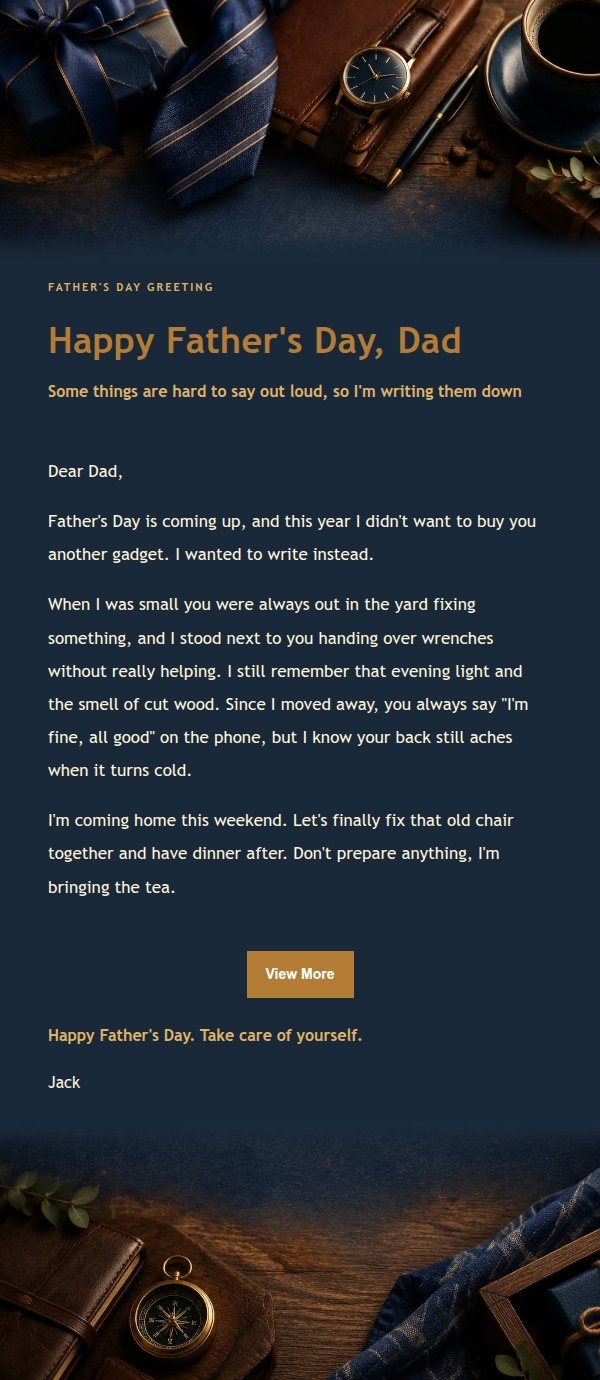 Night Lights Father's Day Letter