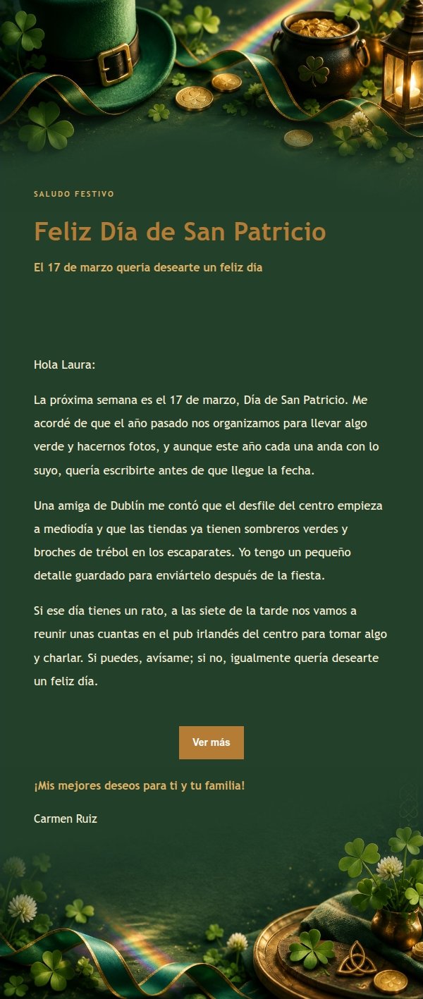 Trébol Nocturno · Felicitación de San Patricio