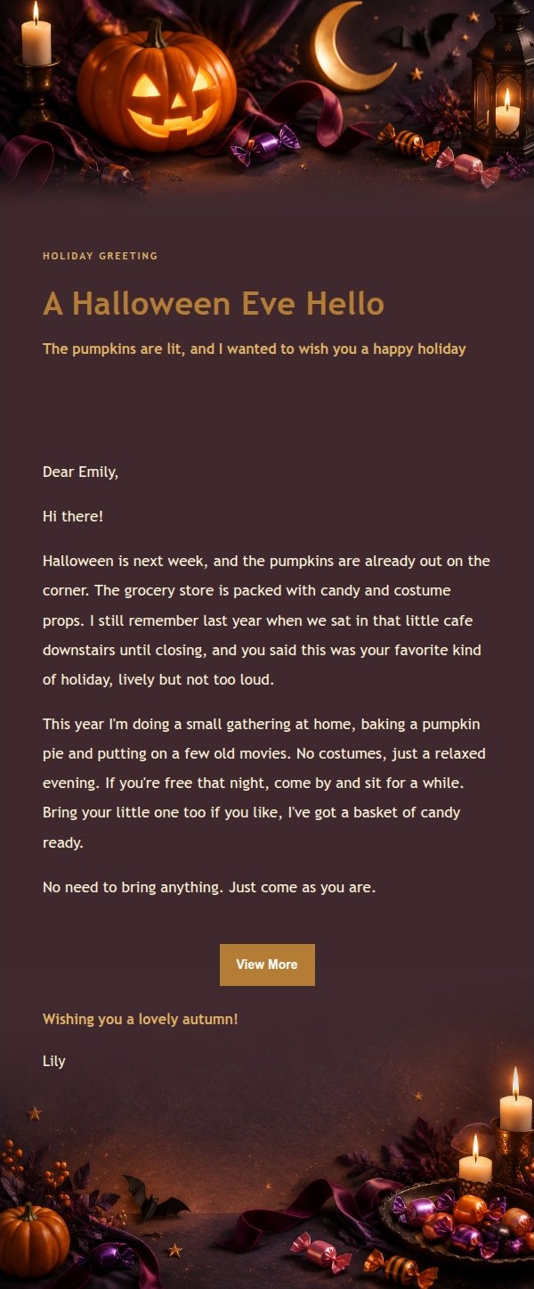 Night Glow Halloween Greeting Email