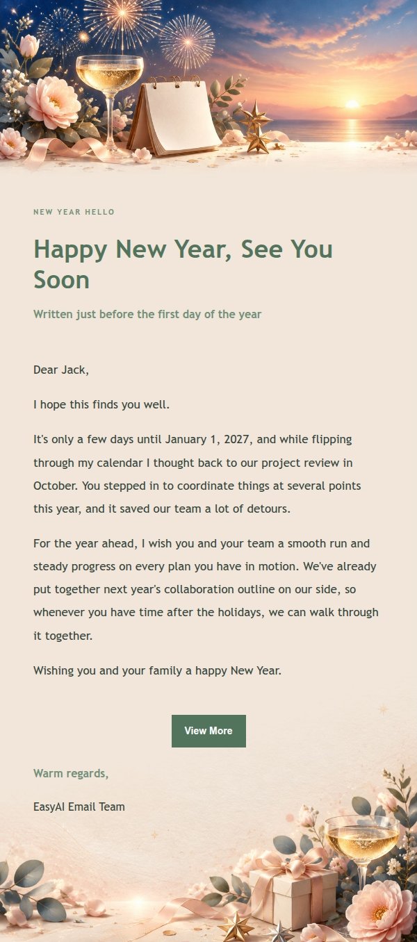 Garden Green New Year Greeting Email