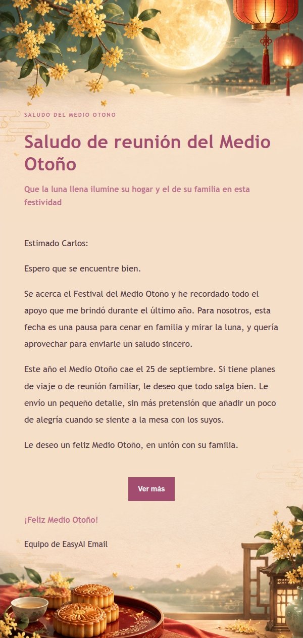 Carta de Bendición del Festival del Medio Otoño en Tonos Suaves