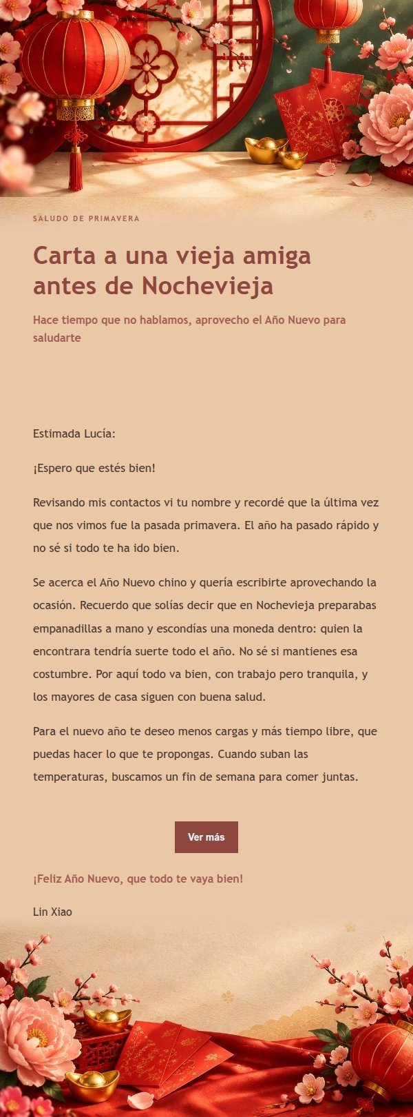 Correo de Año Nuevo Lunar con Estética Editorial
