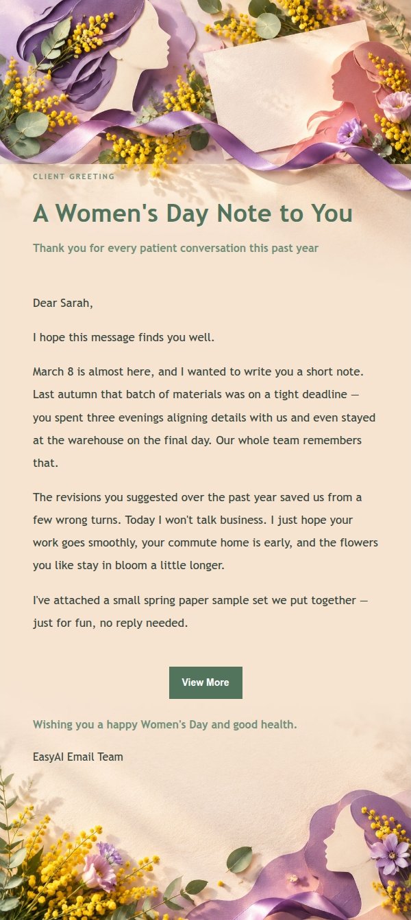 Garden Women's Day Greeting Letter 2