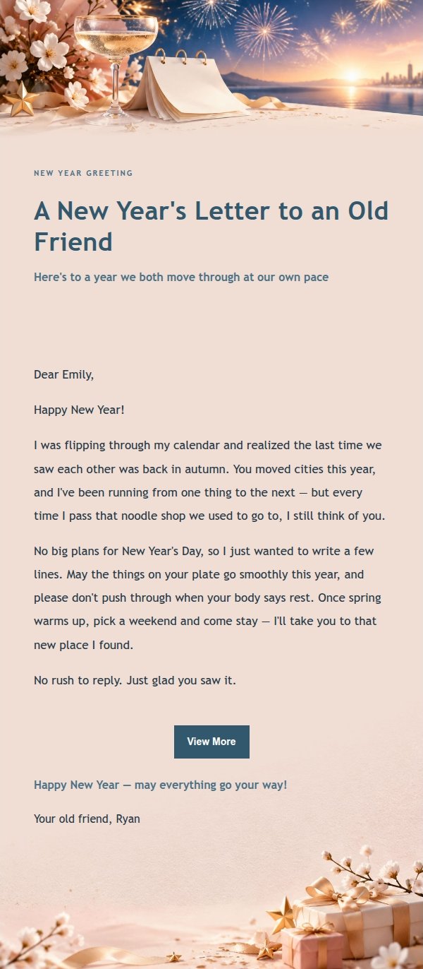 Ink Elegance New Year Greeting Email