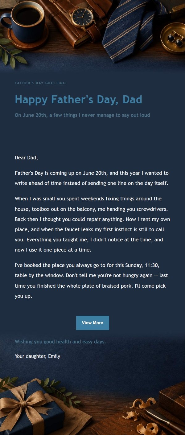 Ink-Tone Father's Day Letter