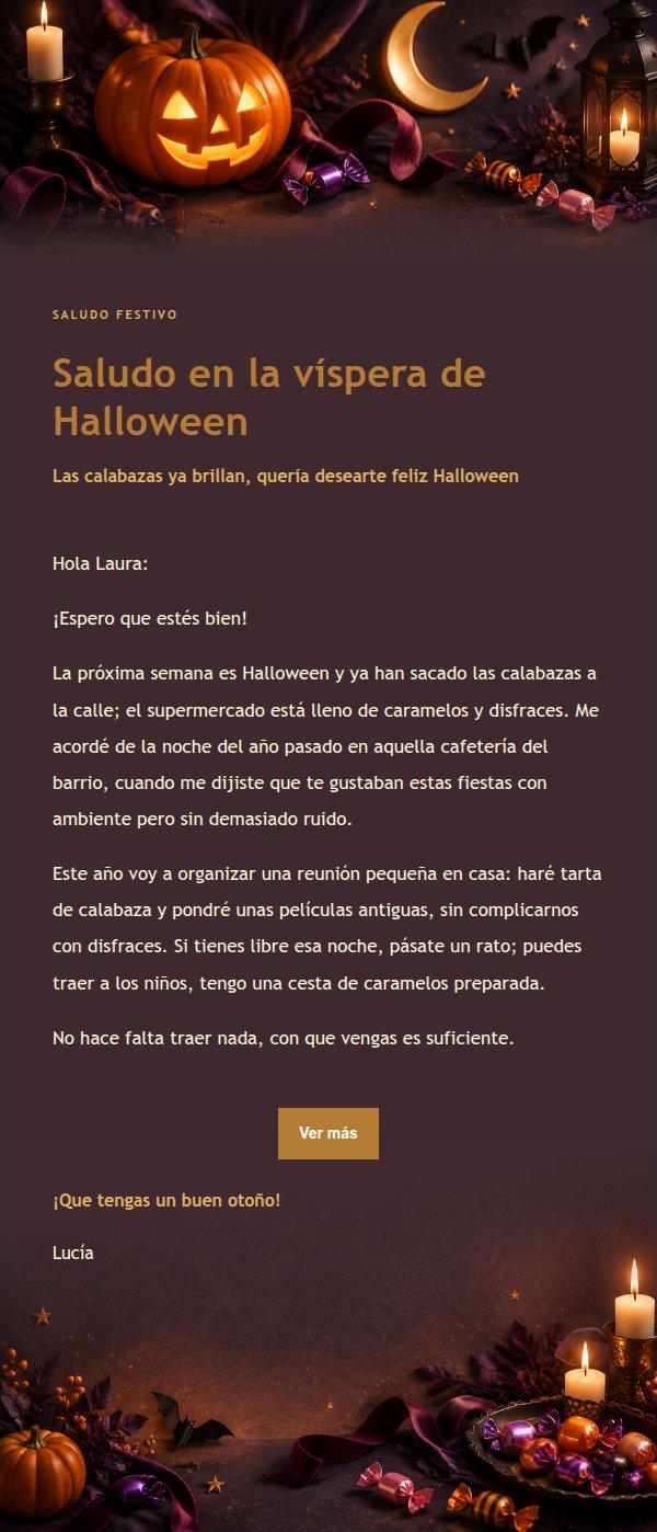 Luces de Nochebuena: Felicitación de Halloween