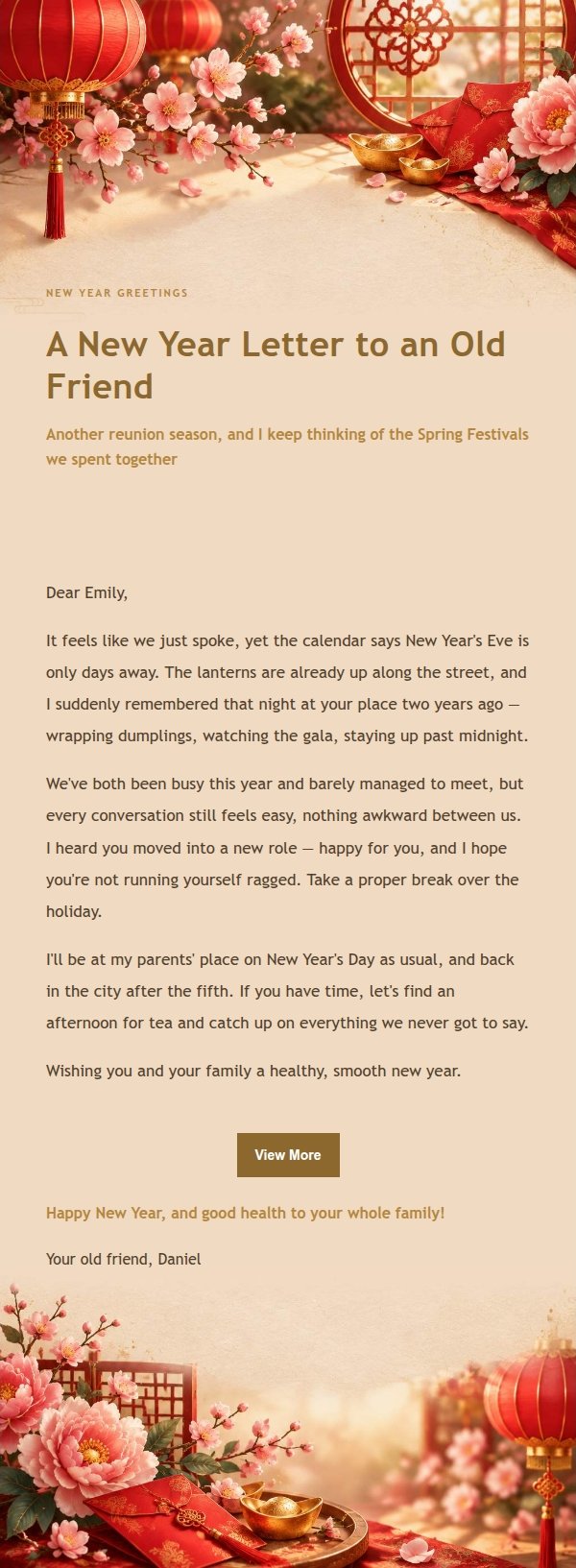 Gilded Celebration Lunar New Year Email