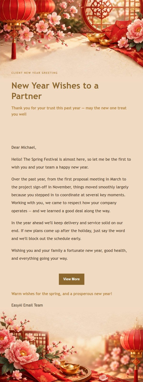 Gilded Celebration Lunar New Year Email 2