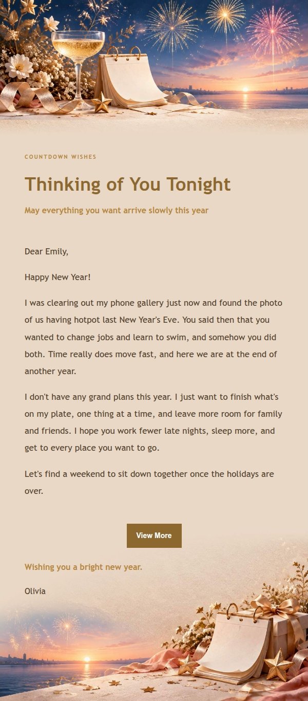 Gilded Celebration New Year Email 2