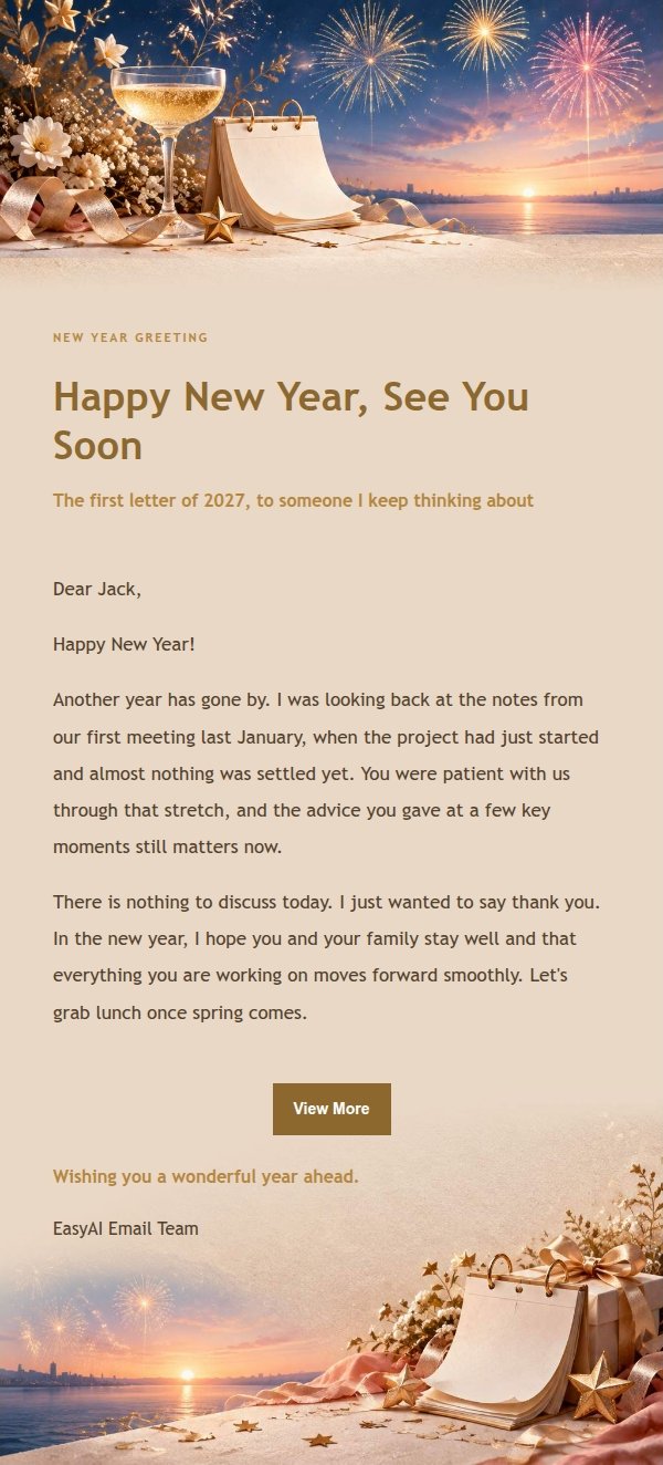 Gilded Celebration New Year Email
