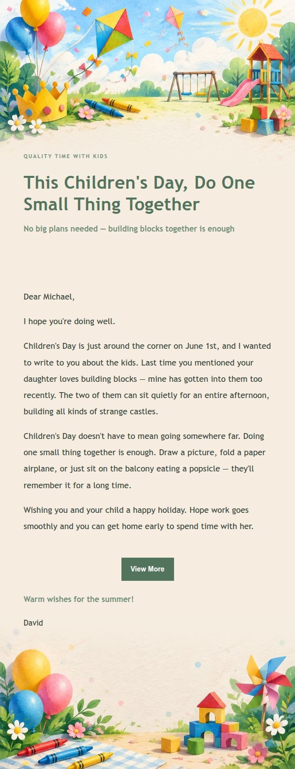 Garden Green Children's Day Greeting 2