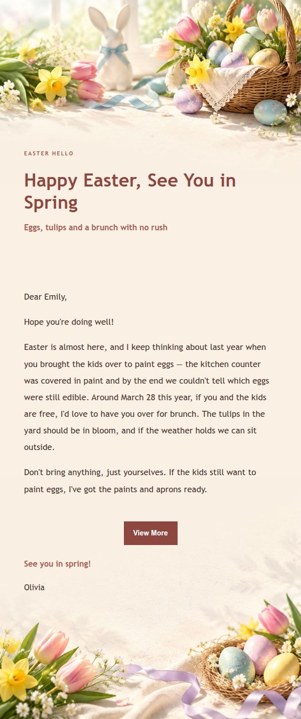 Easter Editorial Greeting Email