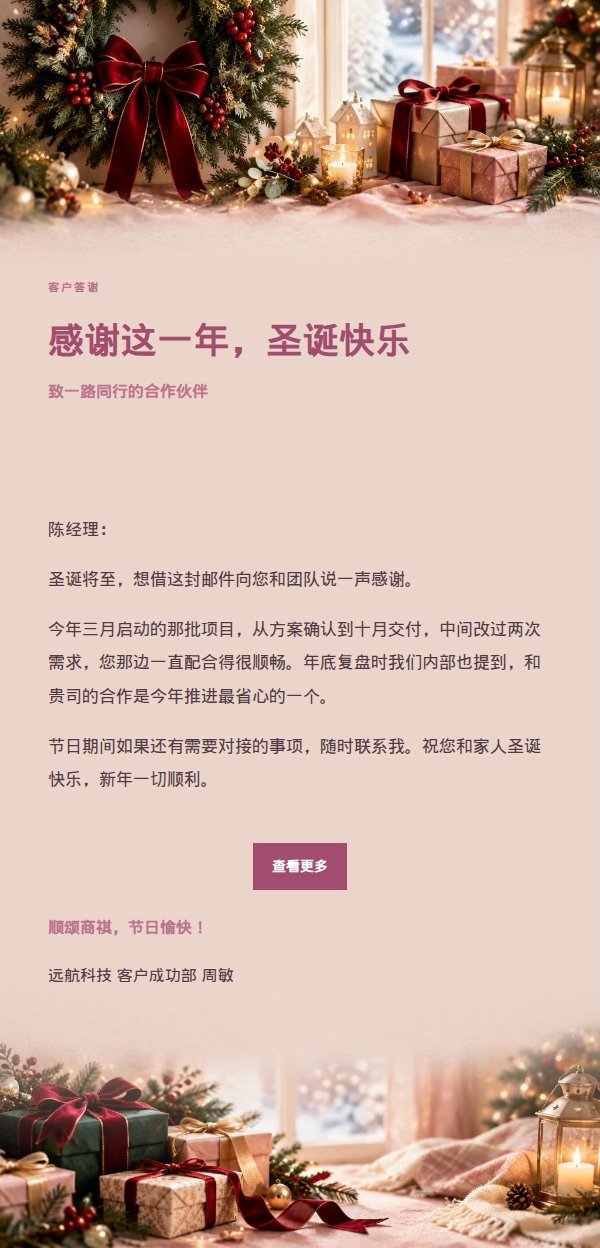 柔光浅调圣诞祝福信 2