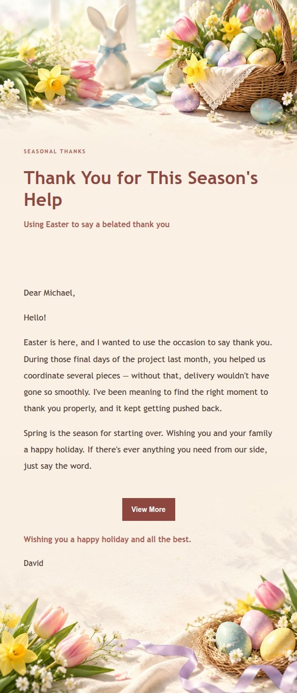 Easter Editorial Greeting Email 2