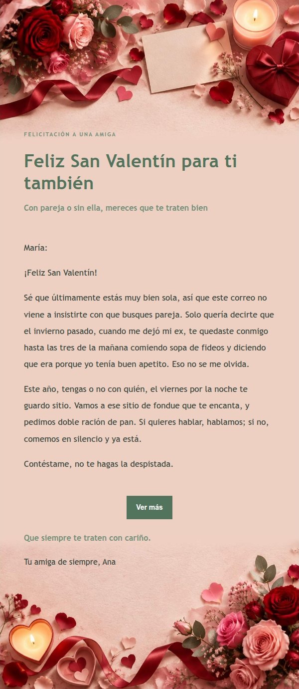 Carta de San Valentín Jardín Verde 2