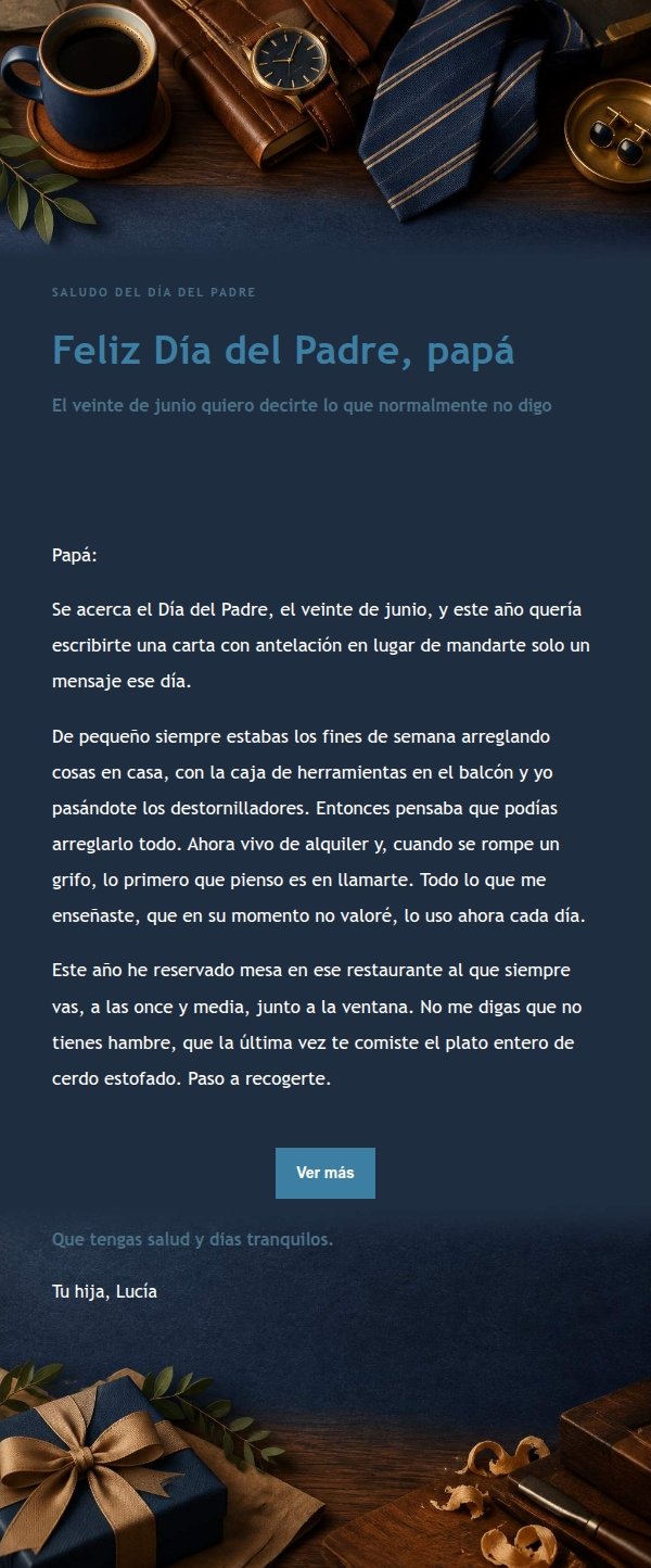 Carta Elegante de Tinta para el Día del Padre