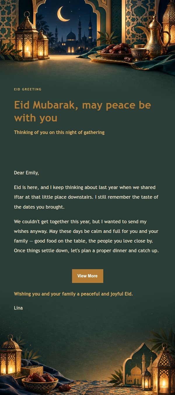 Eid Night Lantern Greeting Email