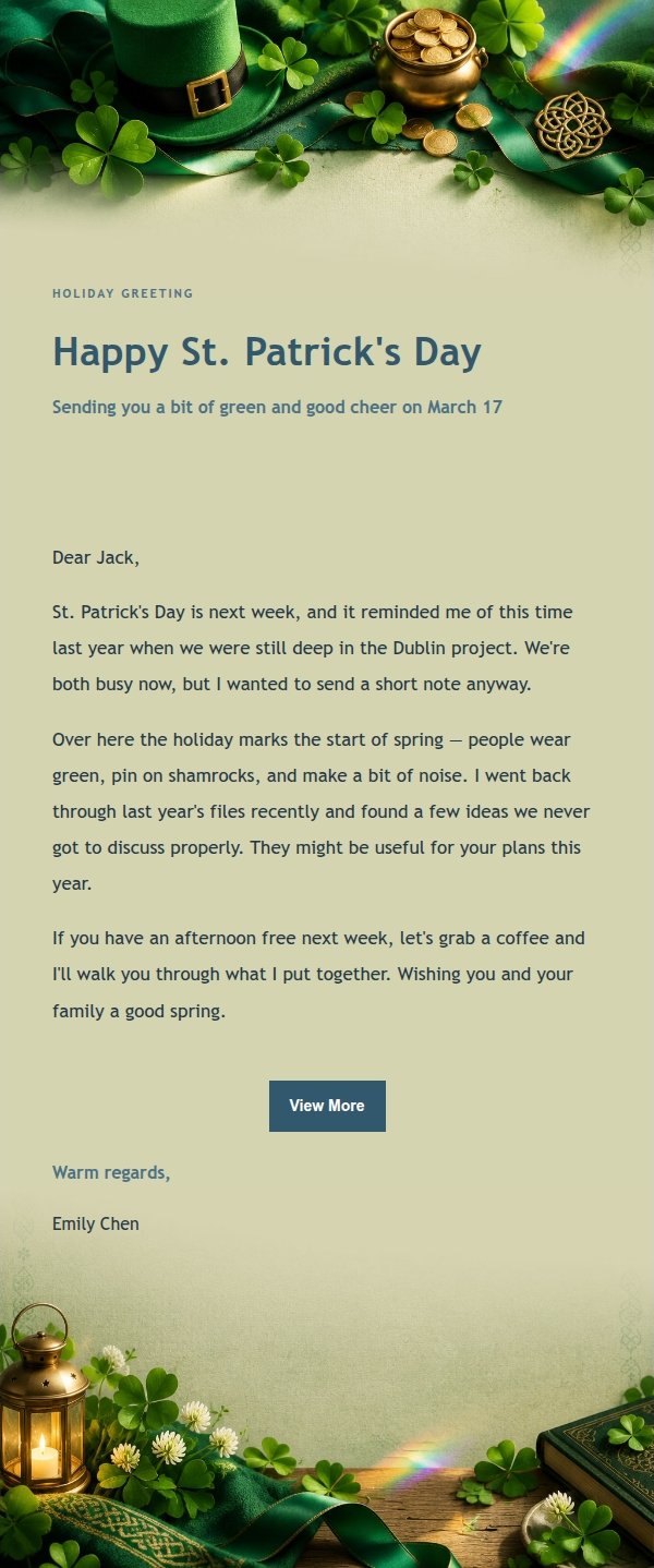 Ink & Emerald St. Patrick's Greeting