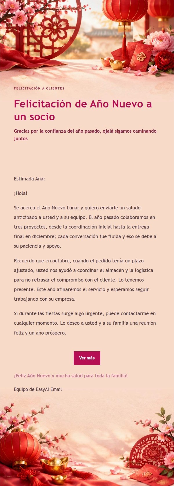 Correo de Felicitación de Año Nuevo Lunar en Tonos Suaves 2