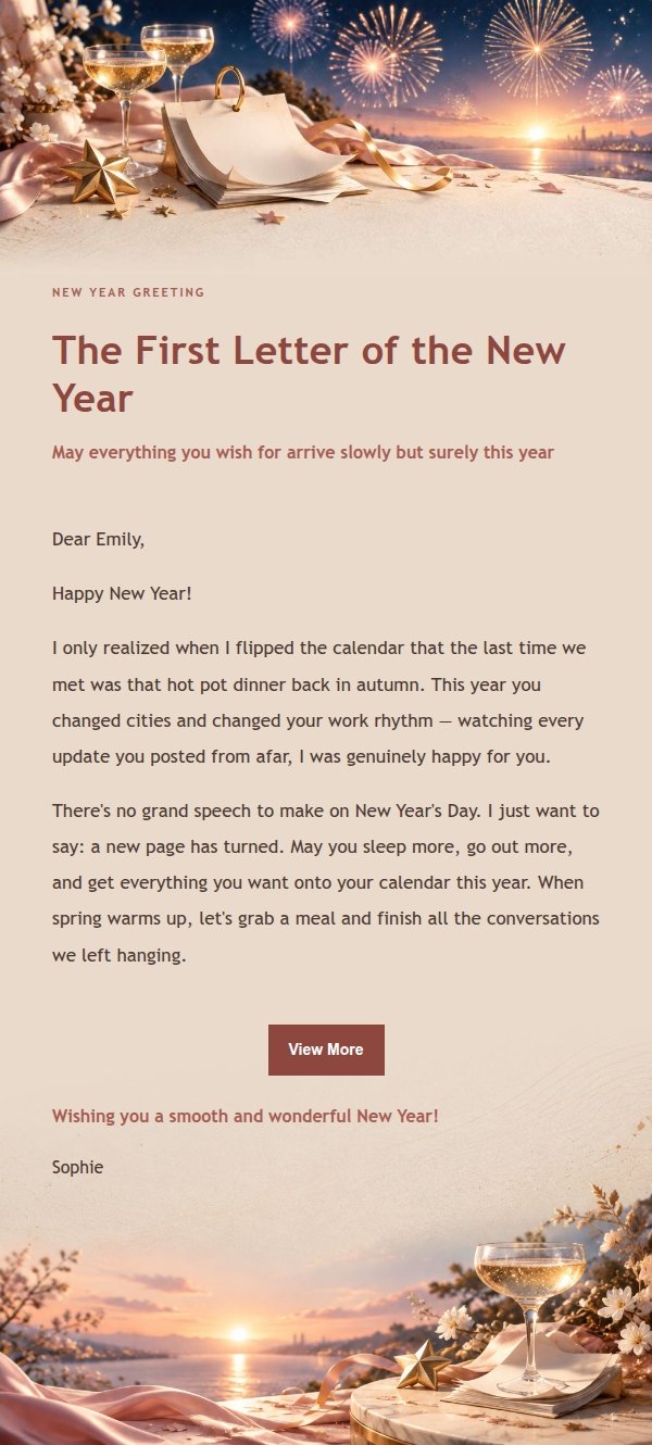 Editorial New Year Greeting Letter