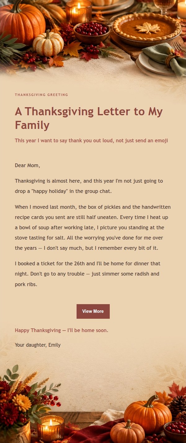 Editorial Thanksgiving Letter