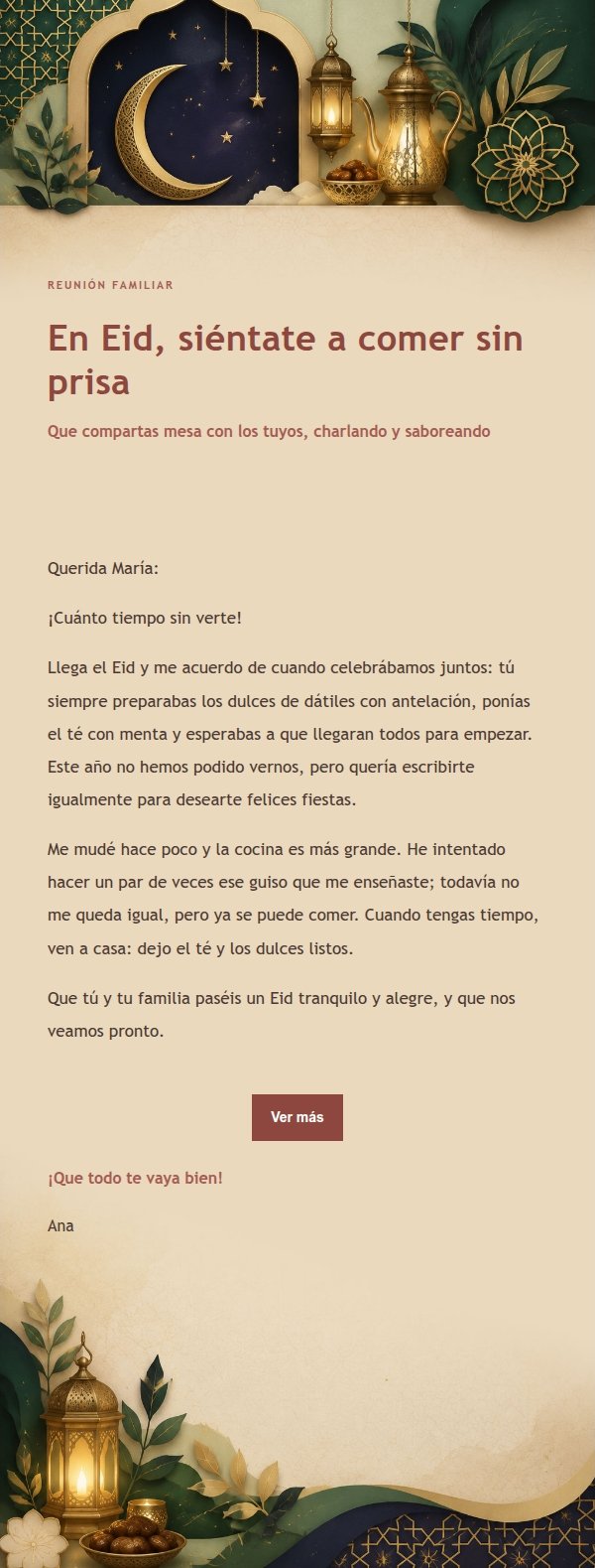 Correo de Felicitación de Eid con Estética Editorial 2