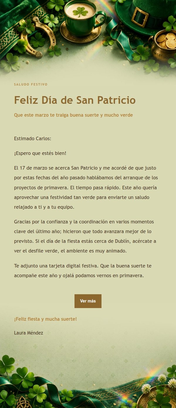 Bendición de San Patricio Dorada