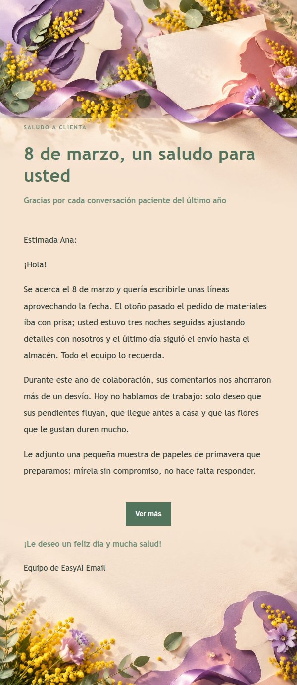 Carta de Felicitación del Día de la Mujer con Estilo Jardín 2