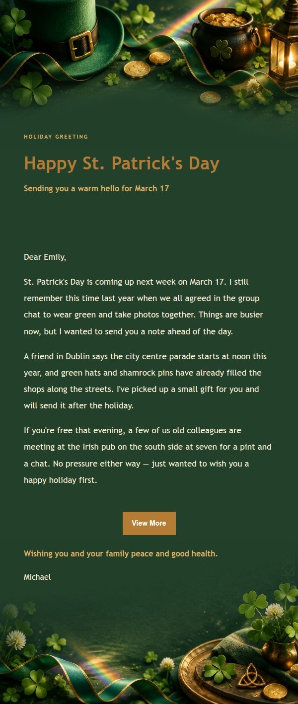 St. Patrick's Night Emerald Greeting