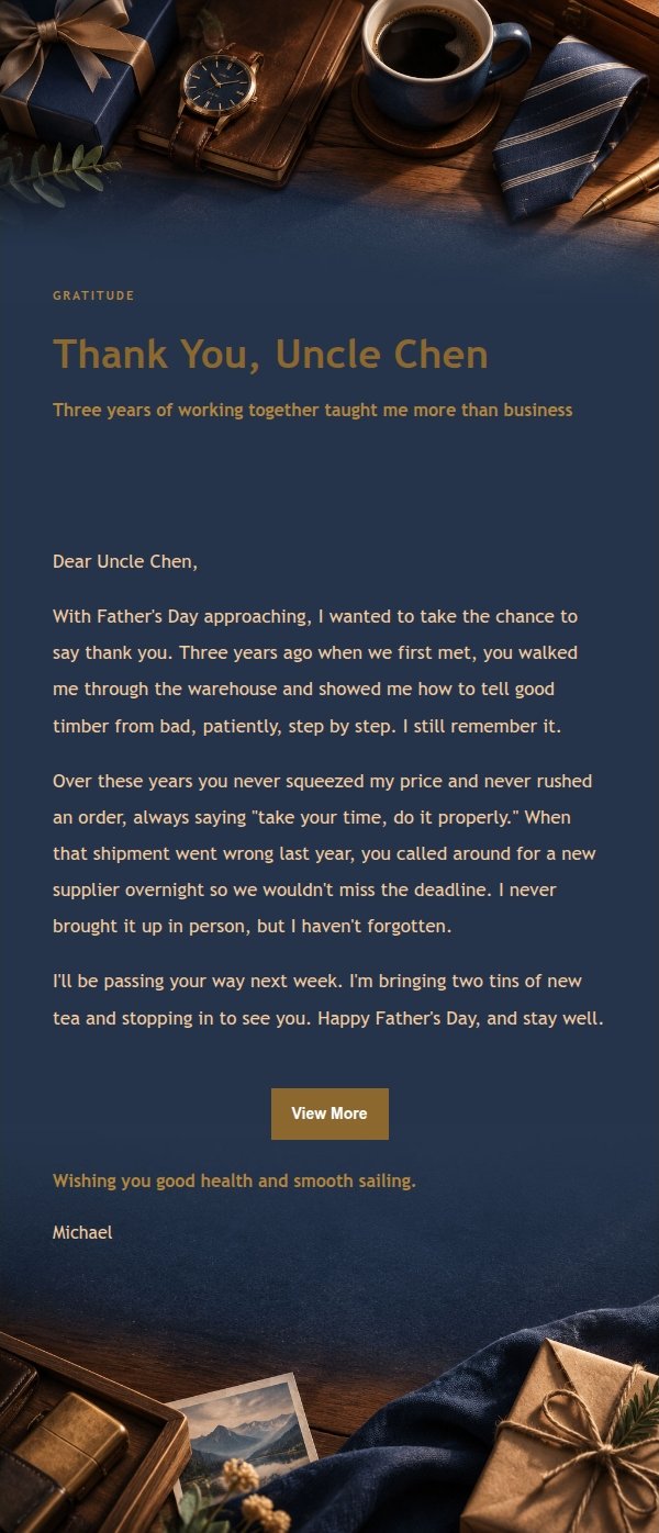 Gilded Father's Day Letter 2