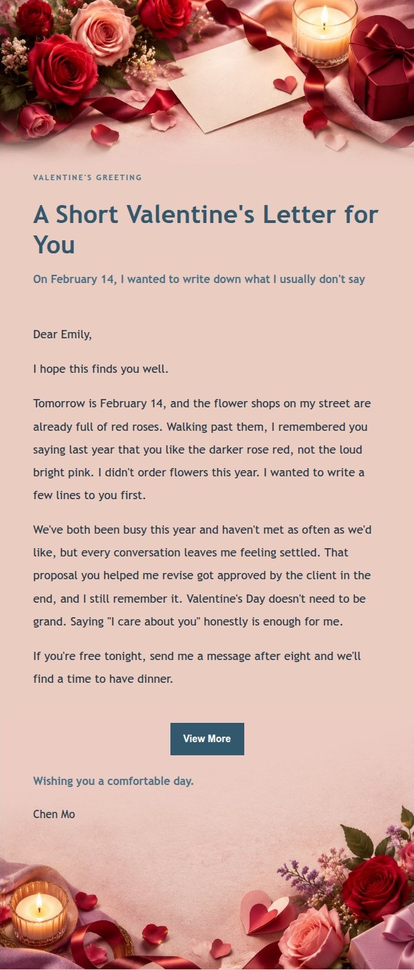 Ink Romance Valentine's Letter